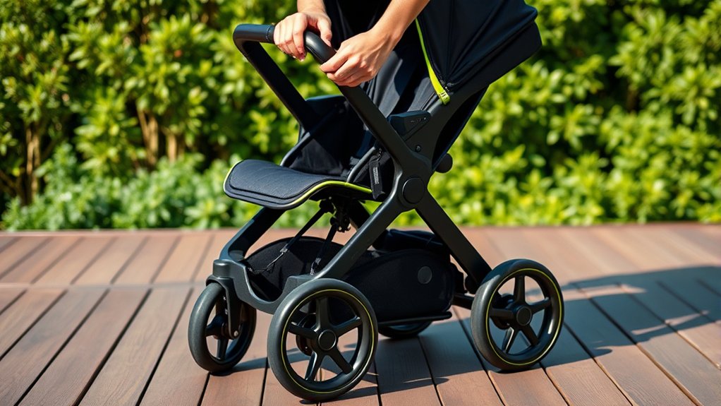 close a 3 wheel baby trend stroller