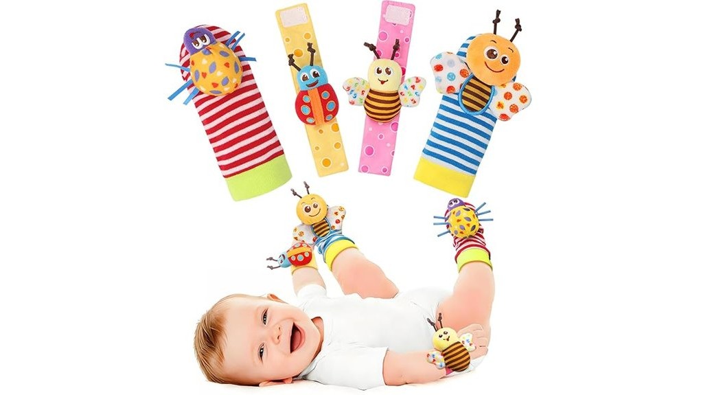 adorable baby wrist rattles