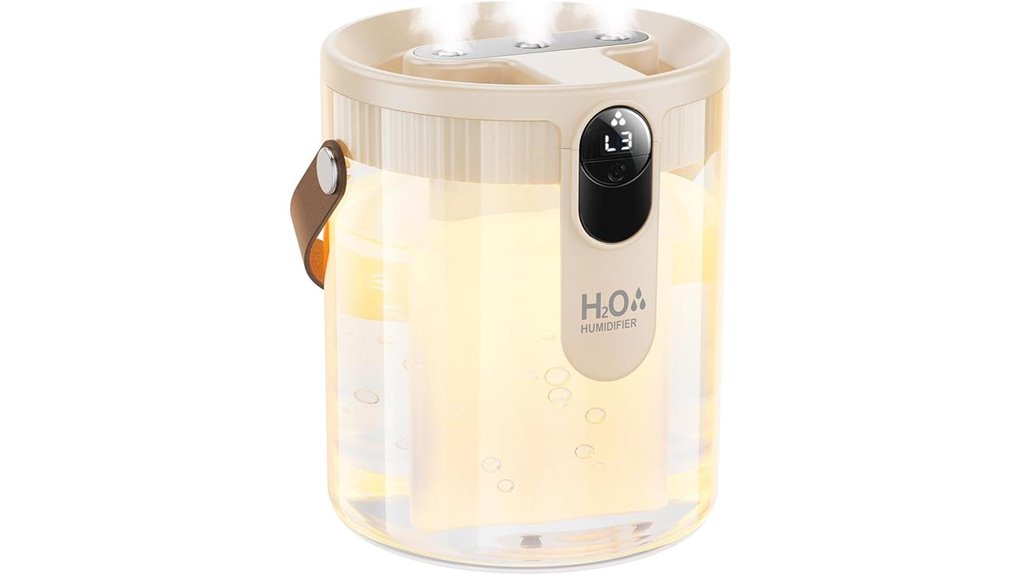 beige portable top fill humidifier