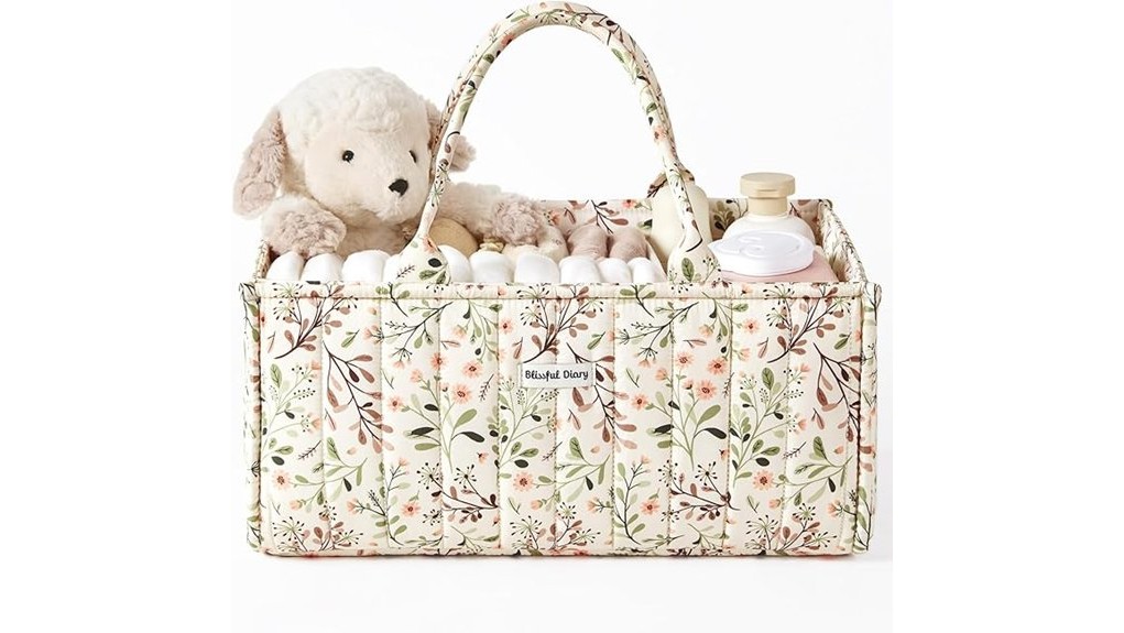 charming floral diaper organizer