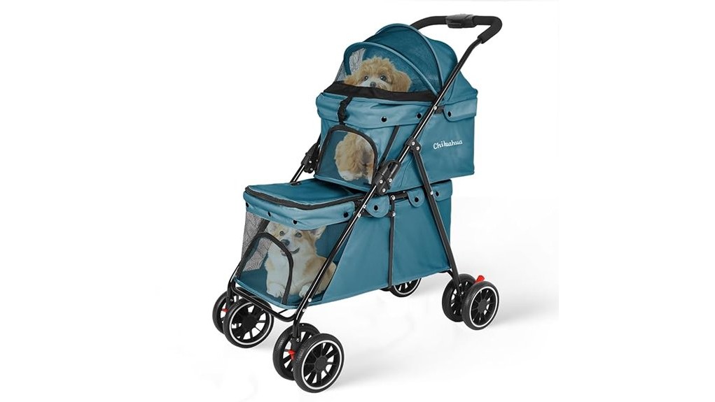 comfortable double pet stroller