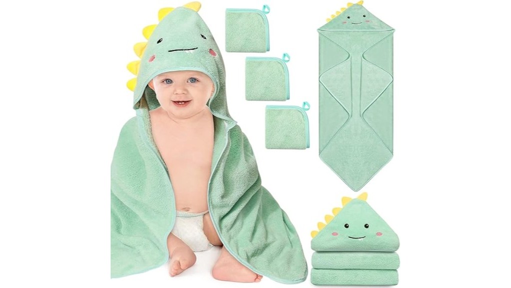 dinosaur themed baby towel set