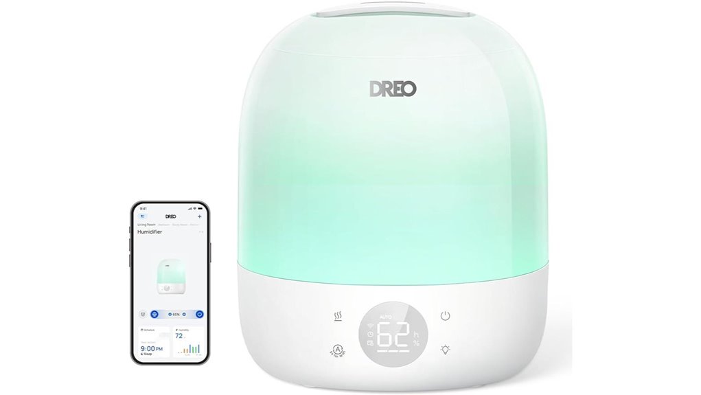 dreo bedroom humidifier night light
