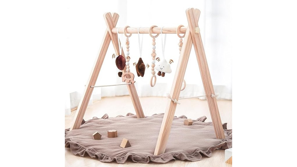 interactive wooden baby gym