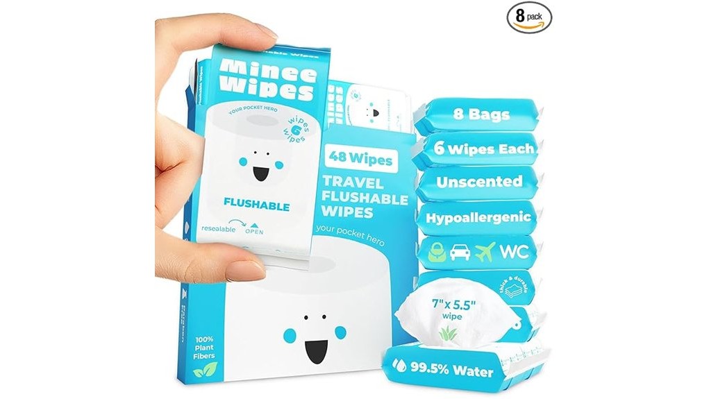 travel friendly flushable wipes