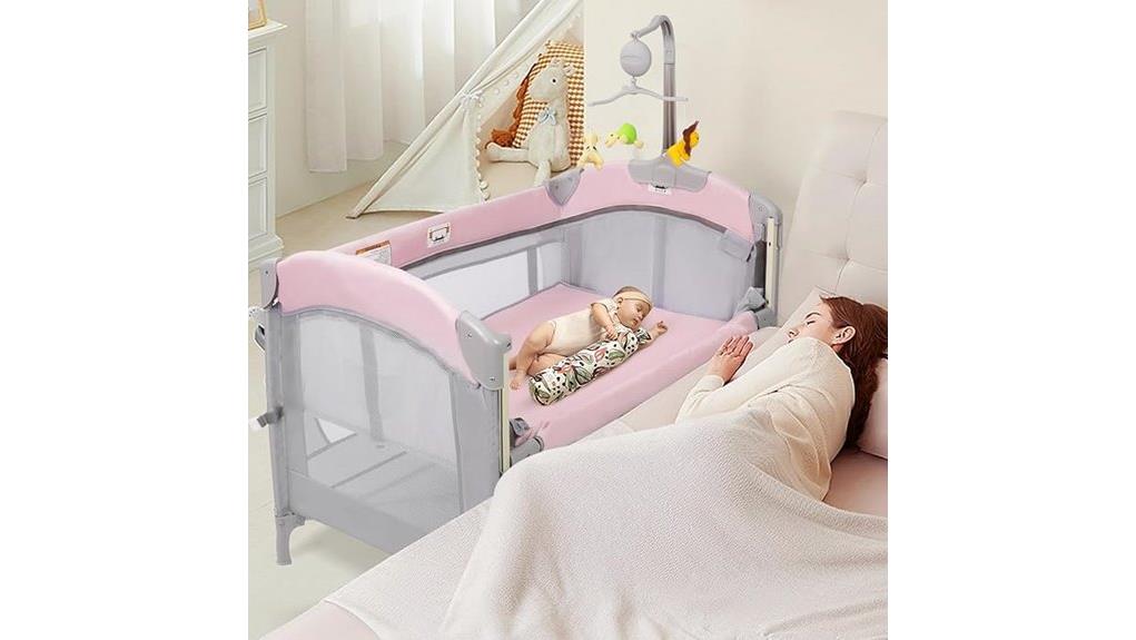 versatile pink baby bassinet
